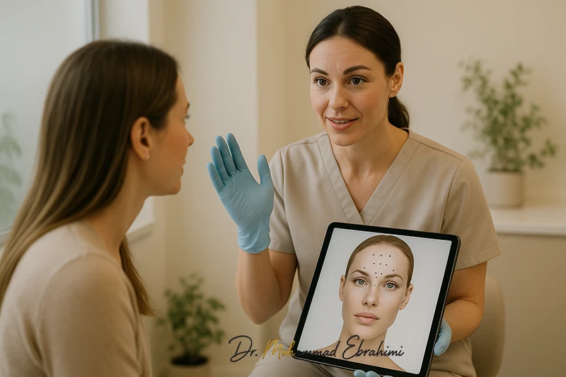 هزینه تزریق بوتاکس پیشانی